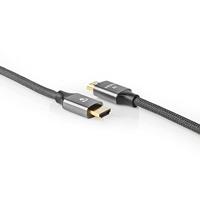 Ultra High Speed HDMI-Kabel | HDMI-Connector - HDMI-Connector | Gun Metal Grey | Gevlochten Kabel | 2,0 m - thumbnail