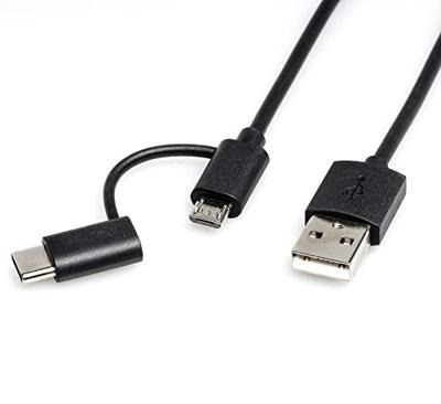 ROLINE Kabel USB Micro B + Typ C M/M to USB2.0 A M, OTG, zwart, 1 m ROLINE Kabel USB Micro B + Typ C M/M to USB2.0 A M, OTG, zwart, 1 m