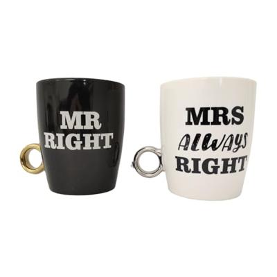 Porseleinen mokken Mr Right & Mrs Always Right