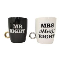 Porseleinen mokken Mr Right & Mrs Always Right - thumbnail