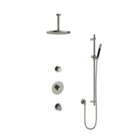 Hotbath Cobber - Inbouw Regendoucheset - Geborsteld Nikkel - 2 Stopkranen - Thermostatisch - Plafondbuis 15 cm - Hoofddouche 300 mm - Staafhanddouche - Glijstang 900 mm - Waterbesparend - thumbnail