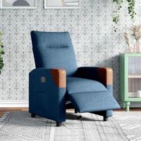 Fauteuil elektrisch verstelbaar stof blauw - thumbnail