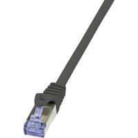 LogiLink CQ3013S RJ45 Netwerkkabel, patchkabel CAT 6A S/FTP 0.25 m Zwart Vlambestendig, Snagless 1 stuk(s) - thumbnail