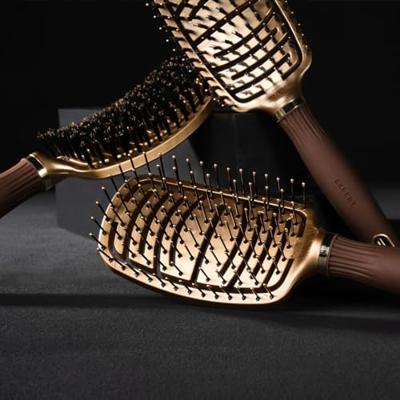 Olivia Garden Flex Boar Bristles Gold&Brown Brush