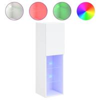 Tv-meubels met LED-verlichting 2 st 30,5x30x102 cm wit - thumbnail