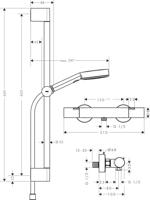 Hansgrohe Pulsify Select S Douchesysteem 105 3jet Relaxation EcoSmart met Ecostat Fine en glijstang 65 cm, chroom - thumbnail