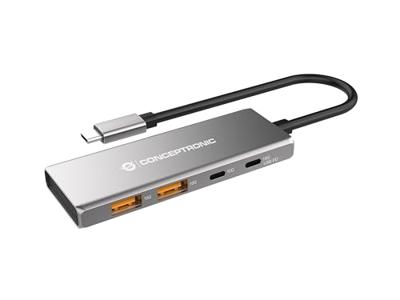 Conceptronic HUBBIES15G interface hub USB 3.2 Gen 2 (3.1 Gen 2) Type-C 10000 Mbit/s Grijs Conceptronic HUBBIES15G interface hub USB 3.2 Gen 2 (3.1 Gen 2) Type-C 10000 Mbit/s Grijs