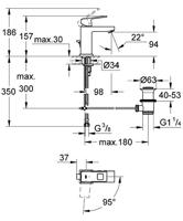 Grohe Eurocube Wastafelkraan Met Waste En 28 mm Es Cartouche Chroom - thumbnail