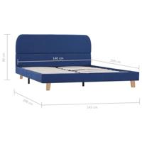 Bedframe stof blauw 140x200 cm - thumbnail