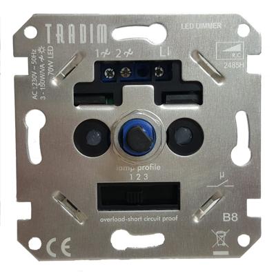 LED inbouw dimmer 3-150W 2485HEXOP Tradim