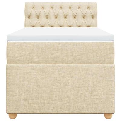 Boxspring met matras stof crèmekleurig 200x200 cm - thumbnail