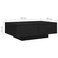 Salontafel 90x60x31 cm spaanplaat zwart - thumbnail