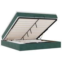 Ottoman bed met matras 180x200 cm fluweel donkergroen - thumbnail