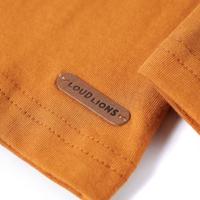 Kindershirt met lange mouwen racewagenprint 128 donkerokerkleurig - thumbnail