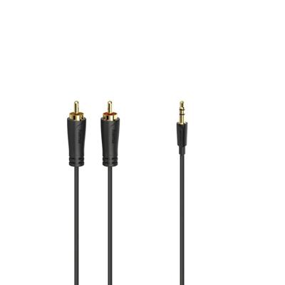 Hama Audiokabel, 3,5-mm-jack-stekker - 2 cinch-stekker, stereo, verg., 1,5 m Mini jack kabel Zwart Hama Audiokabel, 3,5-mm-jack-stekker - 2 cinch-stekker, stereo, verg., 1,5 m Mini jack kabel Zwart