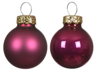 Decoris kerstballen set glas 24st Granaatappel 2,5cm
