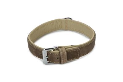 Beeztees comfort - halsband hond - leer - grijs - 50 cm x 30 mm