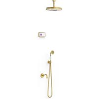 Regendoucheset Tres Clasic Inbouw Plafondarm Elektronische Thermostaat Incl. Handddouche 3-weg Verouderd Messing Tres - thumbnail