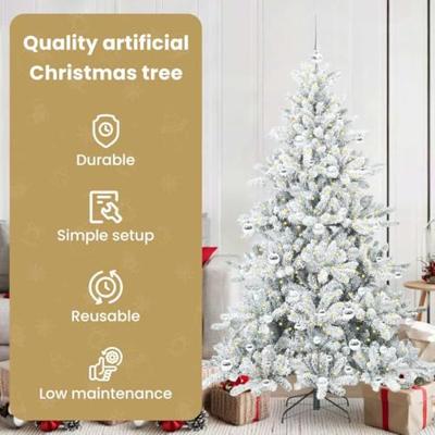 VidaXL Kunstmatige inklapbare kerstboom wit 180 cm pvc en staal VidaXL Kunstmatige inklapbare kerstboom wit 180 cm pvc en staal