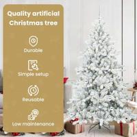 VidaXL Kunstmatige inklapbare kerstboom wit 180 cm pvc en staal - thumbnail