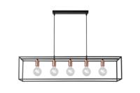 Lucide ARTHUR - Hanglamp - 5xE27 - Zwart - thumbnail