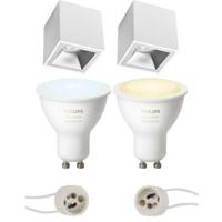 Philips Hue Opbouwspot Set GU10 - White Ambiance - Mat Wit/Zilver - 90mm - Bluetooth - thumbnail