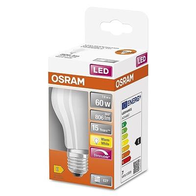 OSRAM HOMELIGHTING 4058075054240 LED-lamp Energielabel E (A - G) E27 Peer 7 W = 60 W Warmwit (Ø x l) 60 mm x 98 mm 1 stuk(s)