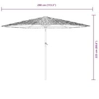 VidaXL Parasol met stalen paal 288x288x225 cm groen - thumbnail
