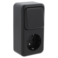 Q-Link Contactdoos | Opbouw | Combinatie | Wissel | Zwart - 00.945.68 - thumbnail