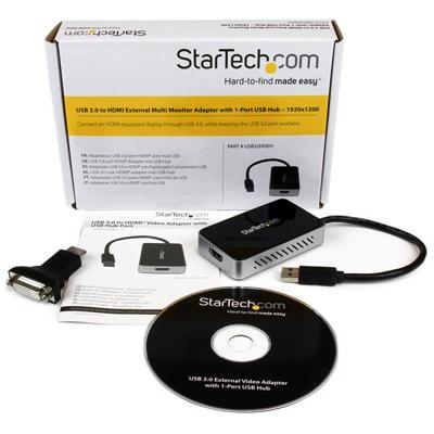 StarTech.com USB 3.0 Super Speed naar HDMI® Multi Monitor Adapter - Externe grafische kaart met 1 poort USB Hub - 1920x1200/ 1080p