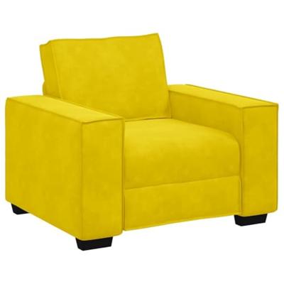 3-delige Loungeset met kussens fluweel geel - thumbnail