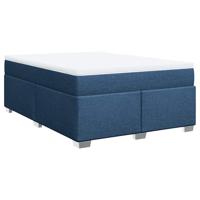 Boxspring met matras stof blauw 140x190 cm - thumbnail