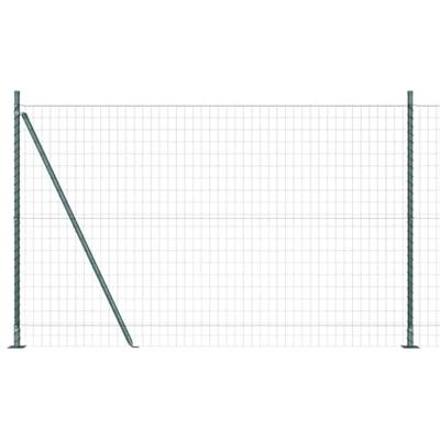 VidaXL Hek met paal groen 1,4 x 10 m staal en pvc