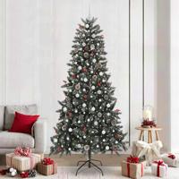 Kunstkerstboom met 300 LED Groen 240 cm PVC en Plastic en Staal - thumbnail
