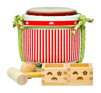 Rode Traditionele Sakeset met Hamer en Lepel - 18 x 17.5 cm Rode Traditionele Sakeset met Hamer en Lepel - 18 x 17.5 cm