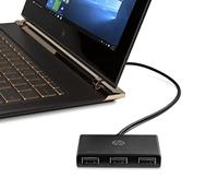 HP Inc. HP USB-C to USB-A - Hub - 3 x SuperSpeed USB 3.0 Z6A00AA USB-hub 3 poorten USB-A USB 3.2 Gen1 5 GBit/s Met USB-C stekker Zwart - thumbnail