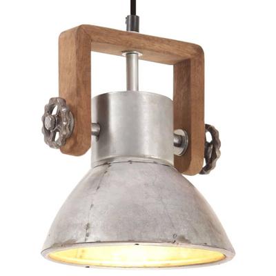 VidaXL Hanglamp industrieel rond 25 w e27 19 cm zilverkleurig