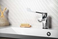 Wastafelmengkraan Sapho Lea 1-hendel Extra Lang Recht 15.4 cm Chroom - thumbnail