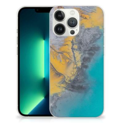 iPhone 13 Pro Max | TPU | Siliconen hoesje | Marble Blue Gold iPhone 13 Pro Max | TPU | Siliconen hoesje | Marble Blue Gold