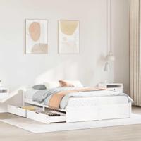 Bedframe zonder matras massief grenenhout wit 120x190 cm - thumbnail