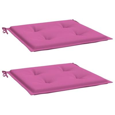 VidaXL Tuinstoelkussens 2 st 50x50x4 cm stof roze - thumbnail