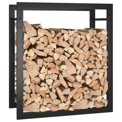VidaXL Haardhoutrek 50x28x56 cm staal matzwart