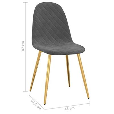 Eetkamerstoelen 4 st fluweel donkergrijs Eetkamerstoelen 4 st fluweel donkergrijs
