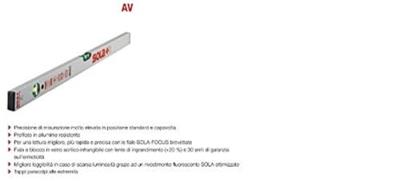 Sola Alu blokwaterpas AV80, 80cm 2 libellen 0,50mm/m zilver - 01111101 - 01111101 Sola Alu blokwaterpas AV80, 80cm 2 libellen 0,50mm/m zilver - 01111101 - 01111101
