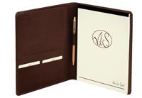 Schrijfmap van der Spek A5 buffelleer bruin - thumbnail