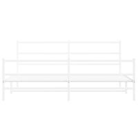 Bedframe met hoofd- en voeteneindemetaal wit 183x213 cm - thumbnail