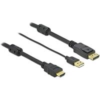 Delock 85964 DisplayPort-kabel DisplayPort / HDMI / USB Aansluitkabel HDMI-A-stekker, USB-A stekker, DisplayPort-stekker 2 m Zwart Vergulde steekcontacten, 4K - thumbnail