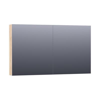 Brauer Impress Deluxe Spiegelkast - 120 cm - met interne en externe Verlichting - 2 Dubbelzijdige Spiegeldeuren - Forest Wheat