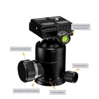 Mantona Onyx 12 Statief-kogelkop - thumbnail