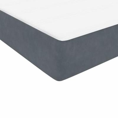 Boxspring met matras fluweel donkergrijs 140x210 cm